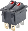 KCD3 SWITCH ON/OFF 6PIN DOUBLE WITH LED RED  