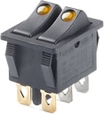 KCD3 SWITCH ON OFF 6PIN DOUBLE WITH ORANGE LED