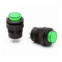 SWITCH R16-503 PUSH ON 2PIN BUTTON GREEN